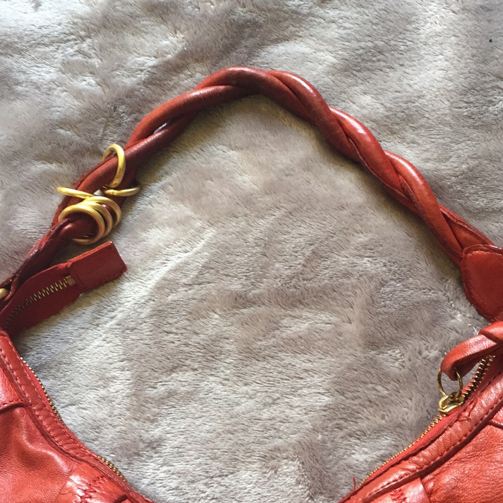 DONATED Rough Roses Red Leather Handbag - Picture 7 of 8
